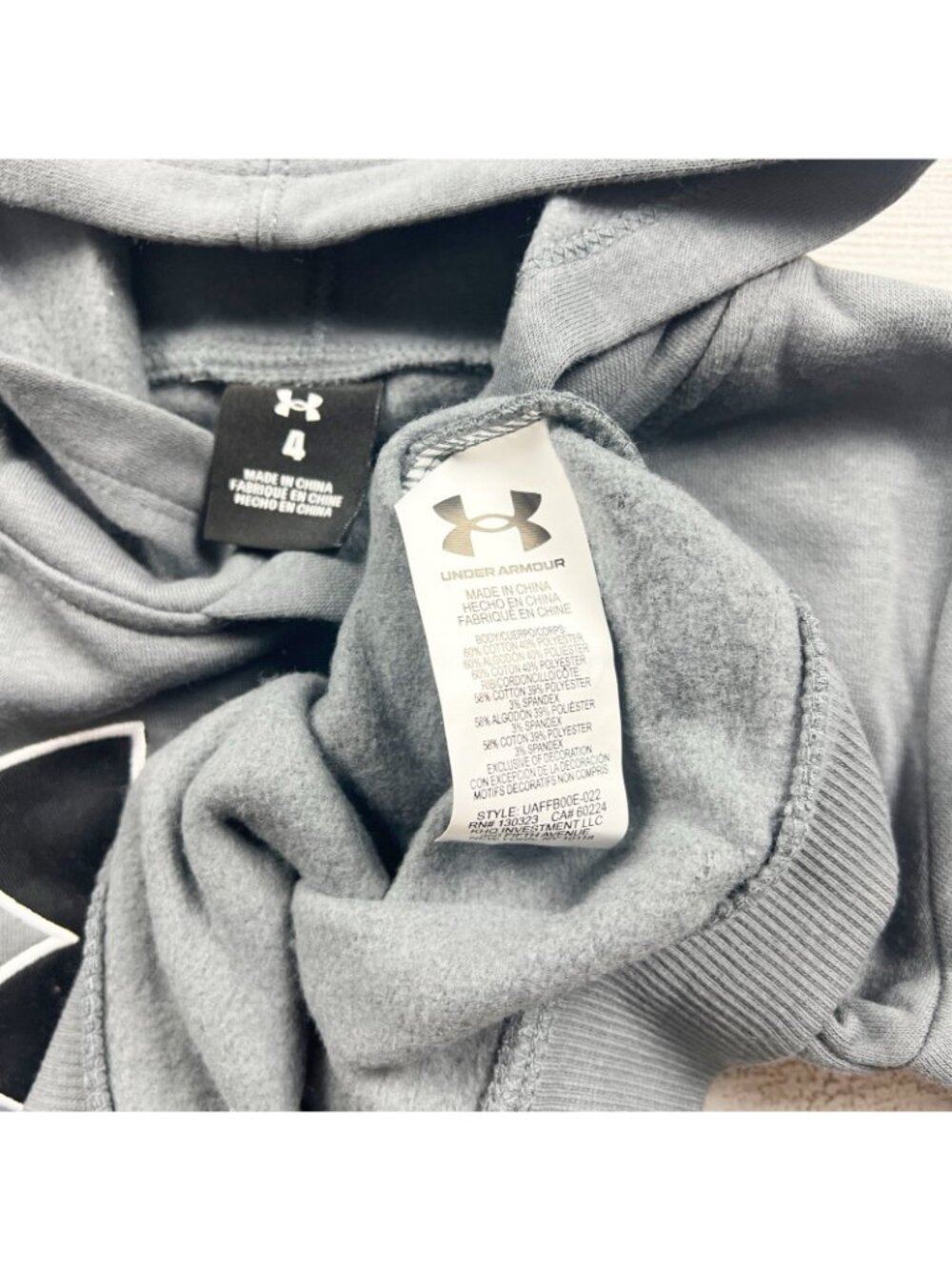 Under Armour Youth Gray Logo Pullover Hoodie Casual Lightweight Sweater NWT 4 - Picture 2 of 3